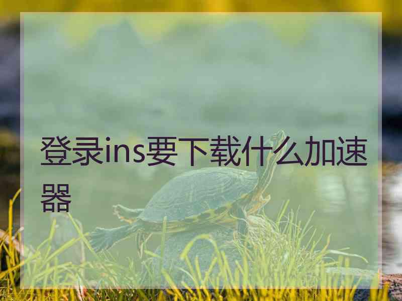 登录ins要下载什么加速器